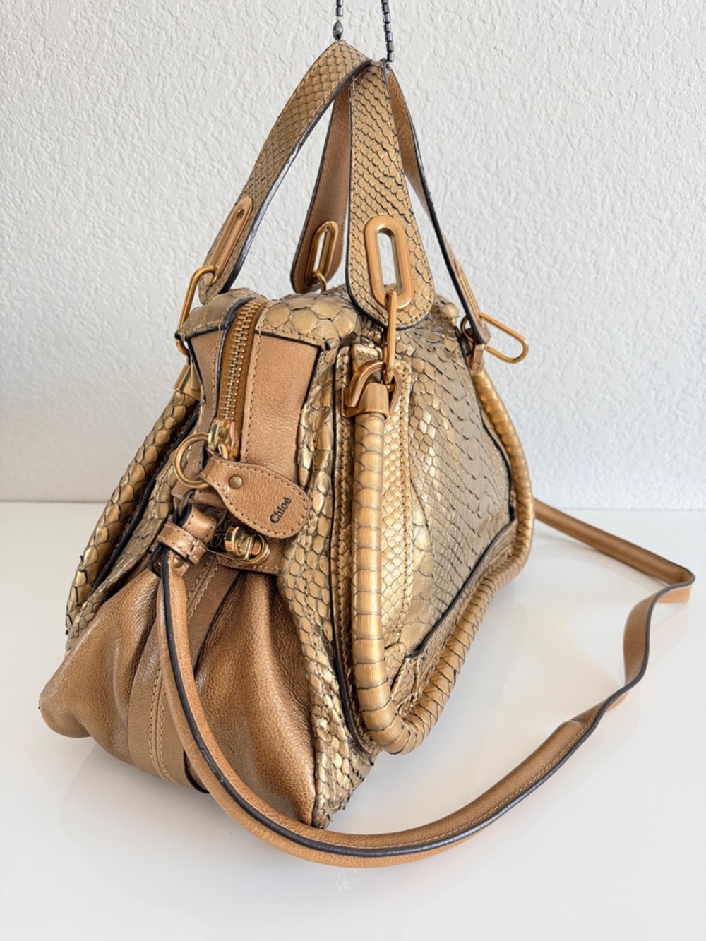 Chloe Gold Python paraty Handbag - Picture 7 of 15
